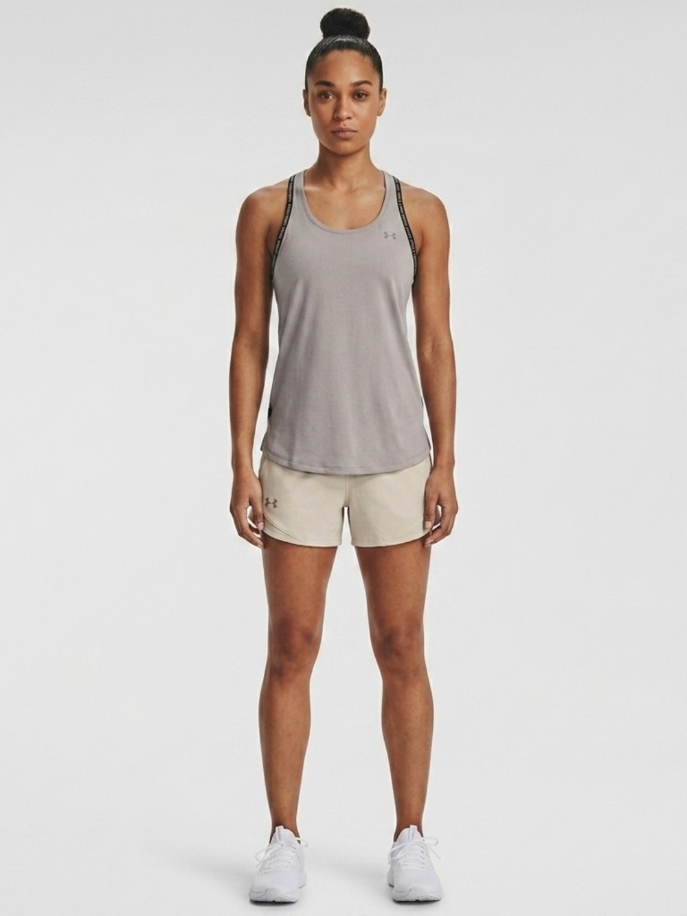 Under Armour Gray Racerback Athletic Tank with Black Trim